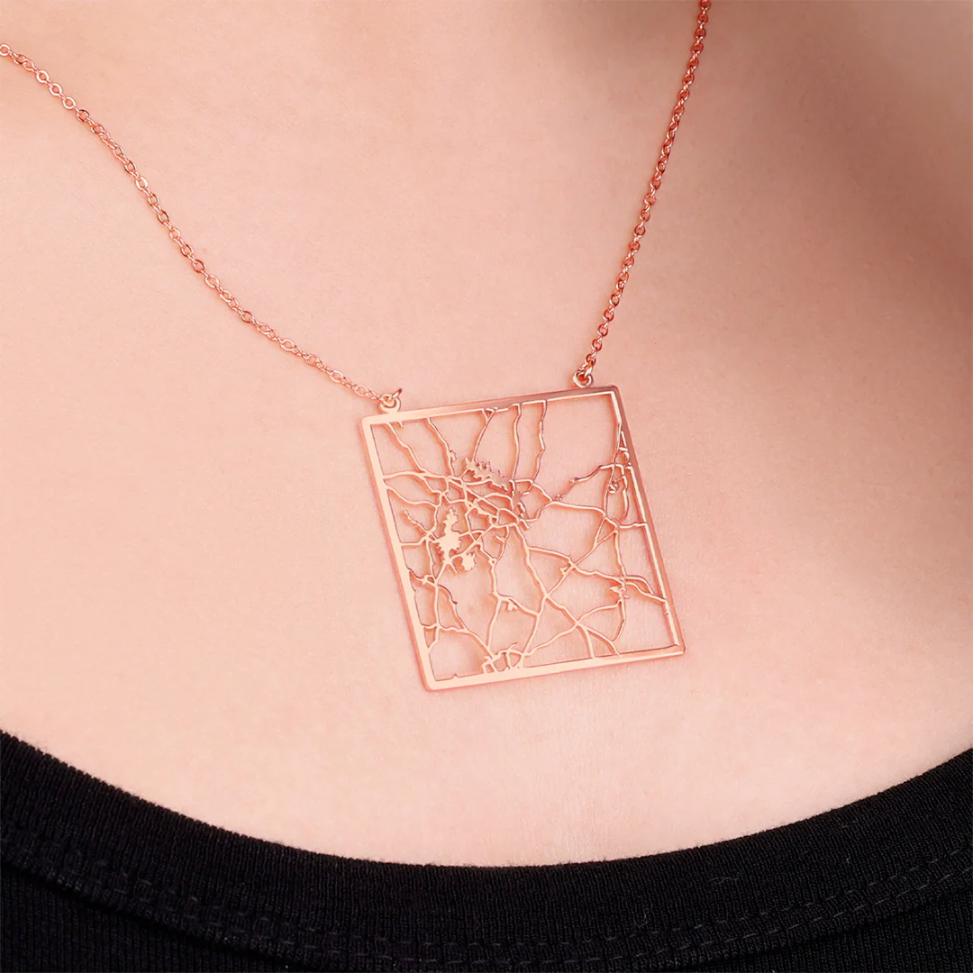 Custom Map Pendant Necklace