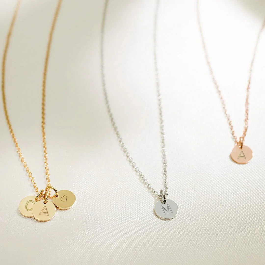 Dainty Disc Initial Necklace