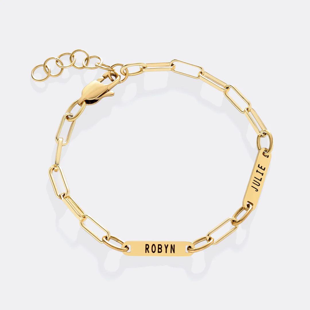 Personalized Paperclip Name Bracelet