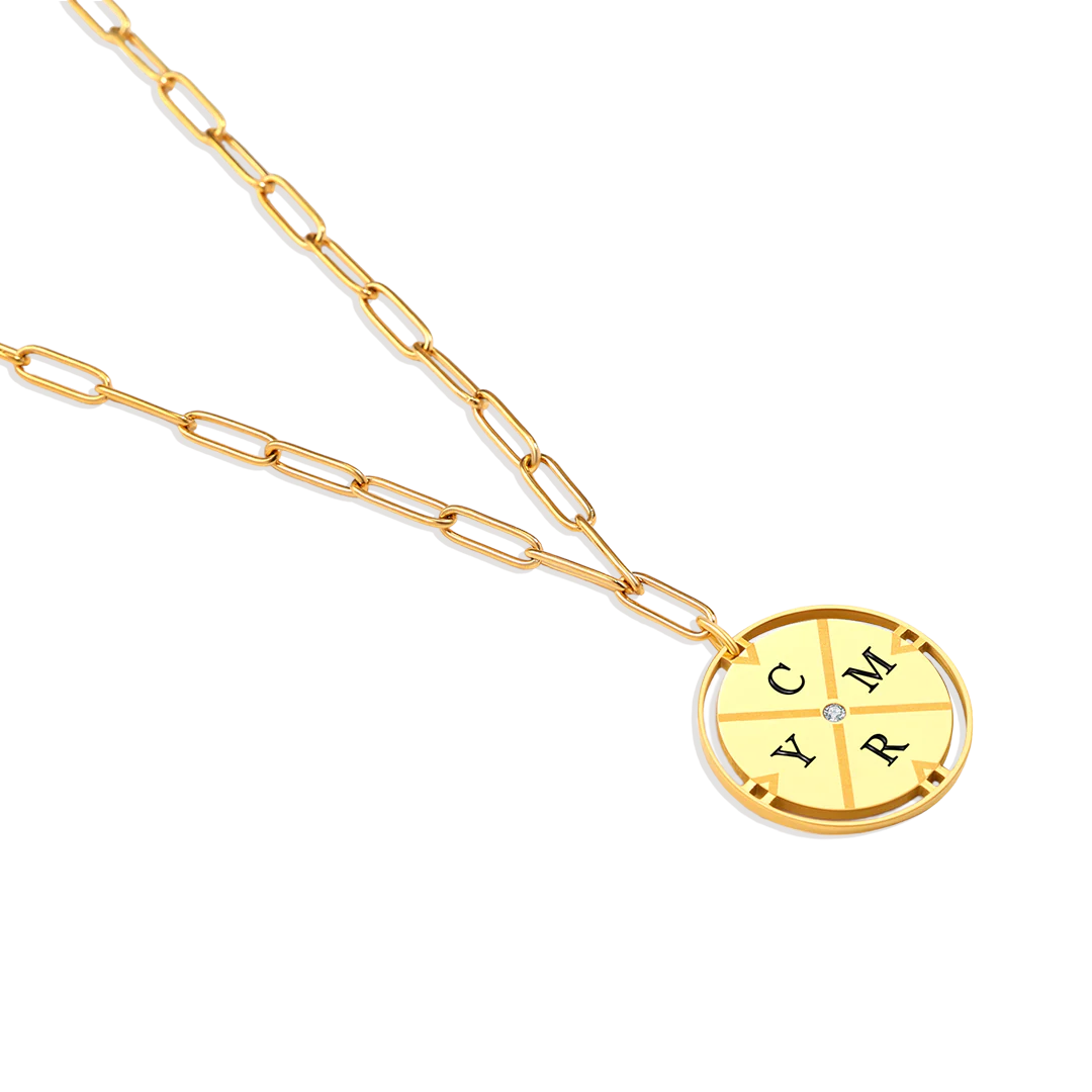 Personalized Compass Pendant Necklace
