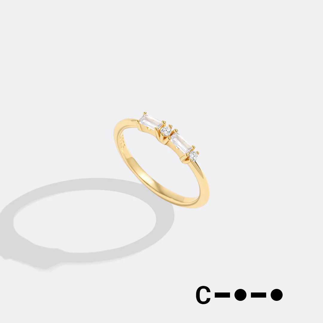 Dainty Personalized Morse Code Ring Size 12