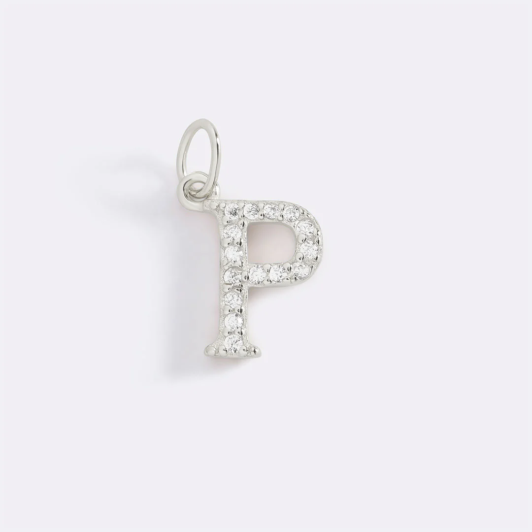 Dainty Pave Initial Charm