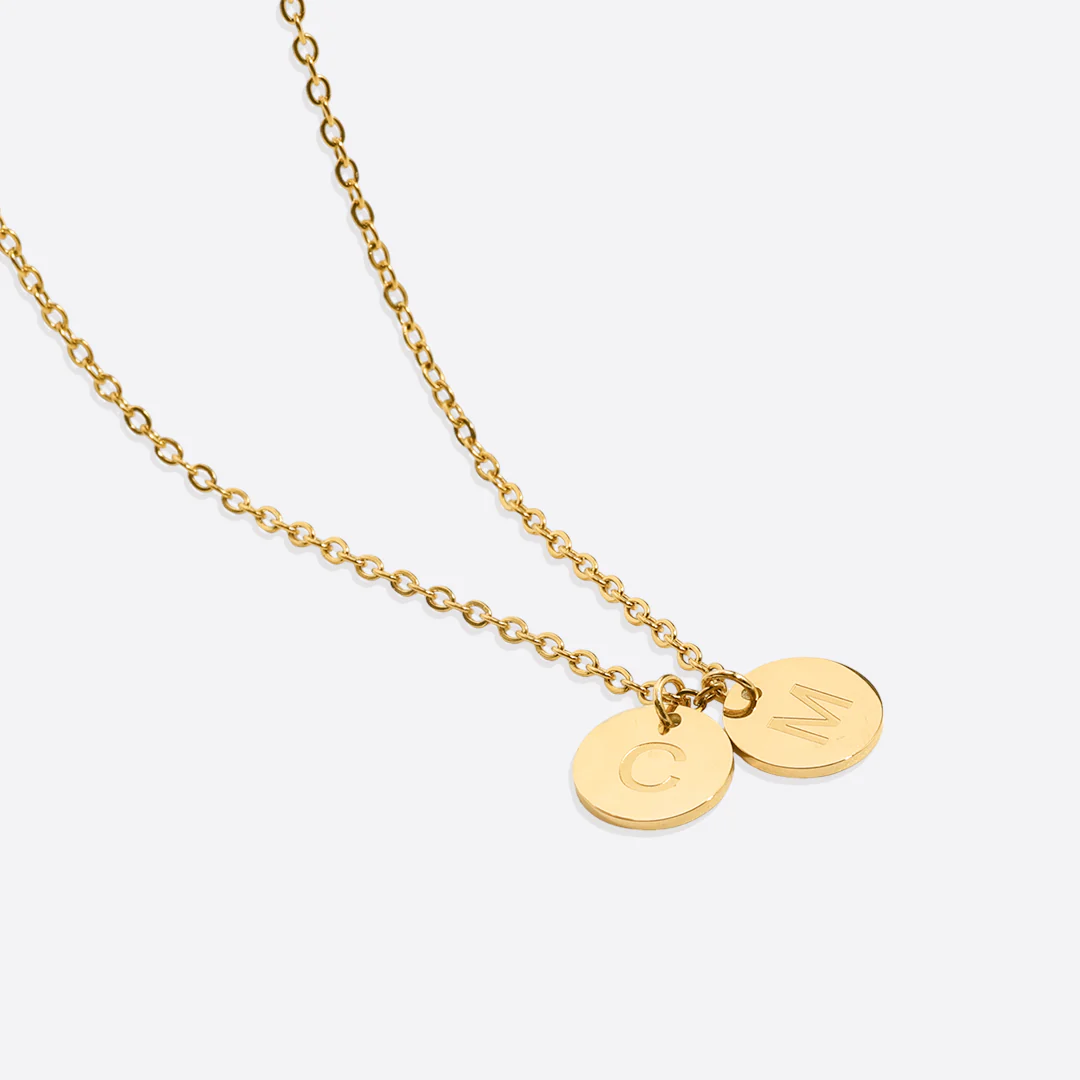 Dainty Disc Initial Necklace