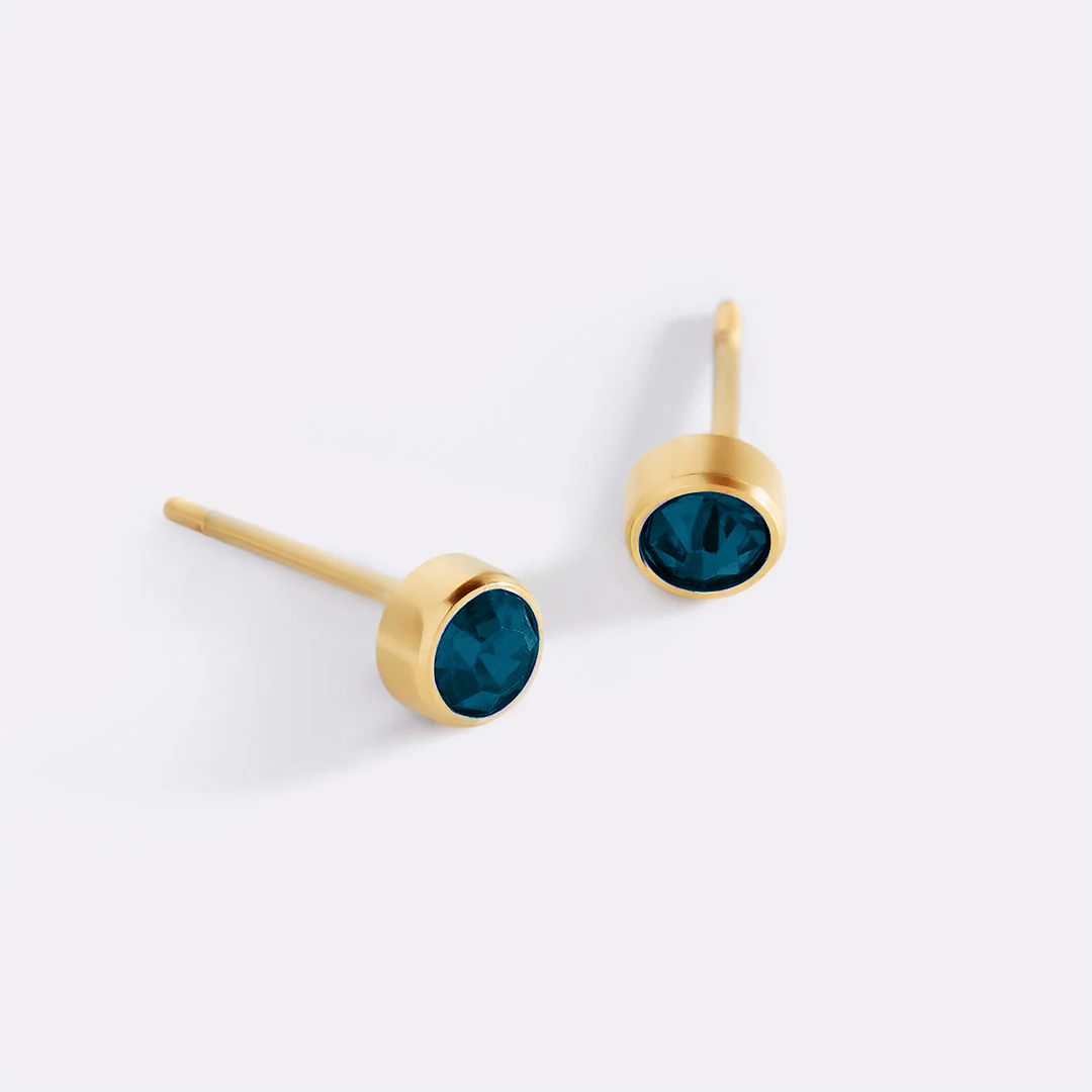 Birthstone Bezel Studs