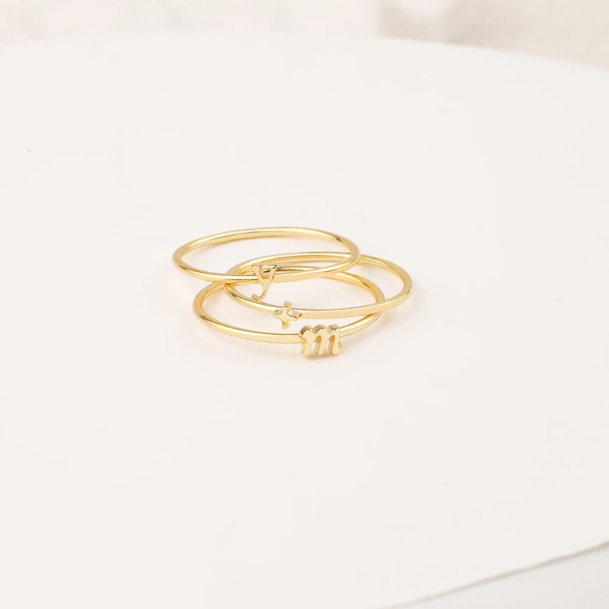 Dainty Stacking Letter Ring