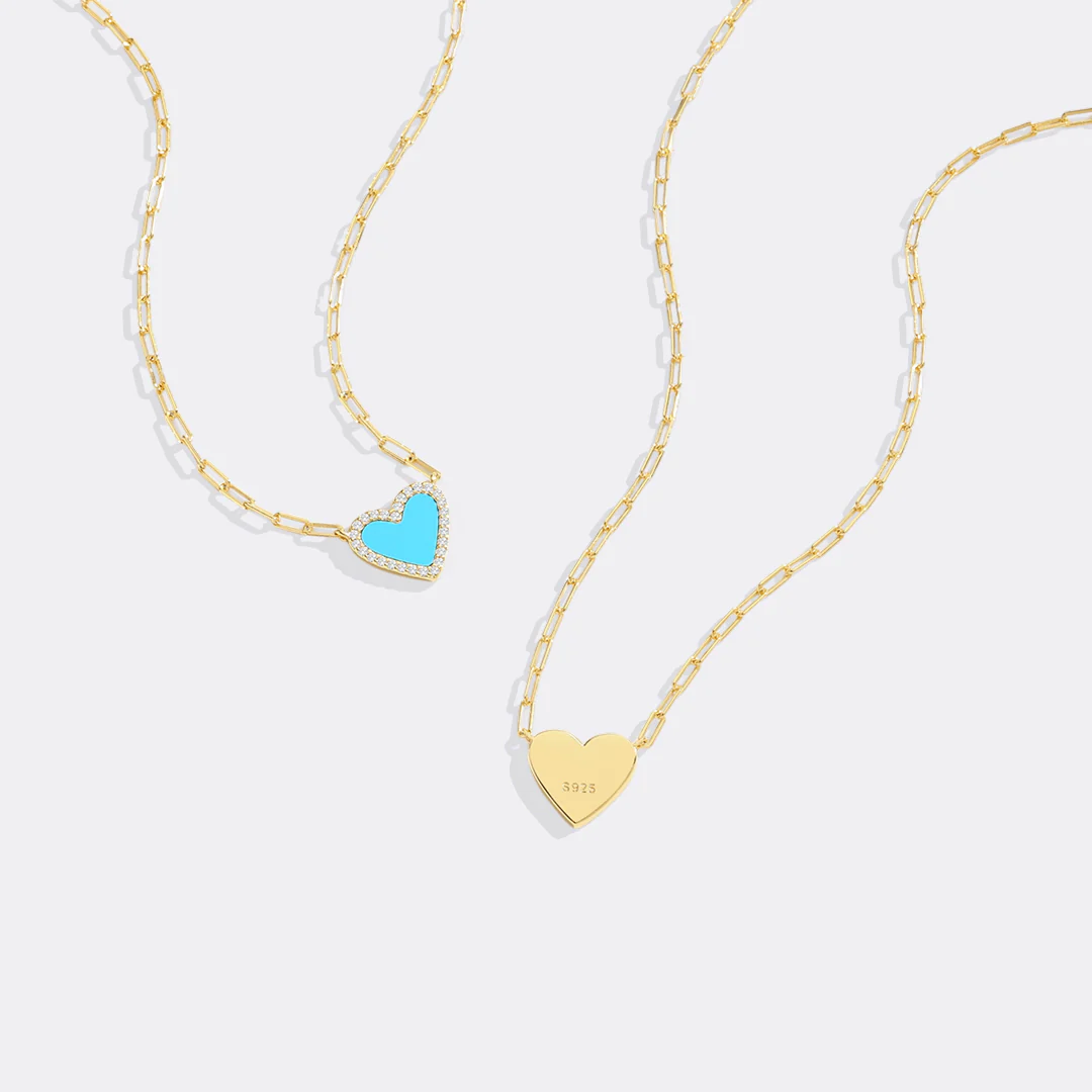 Dainty Heart Paperclip Necklace