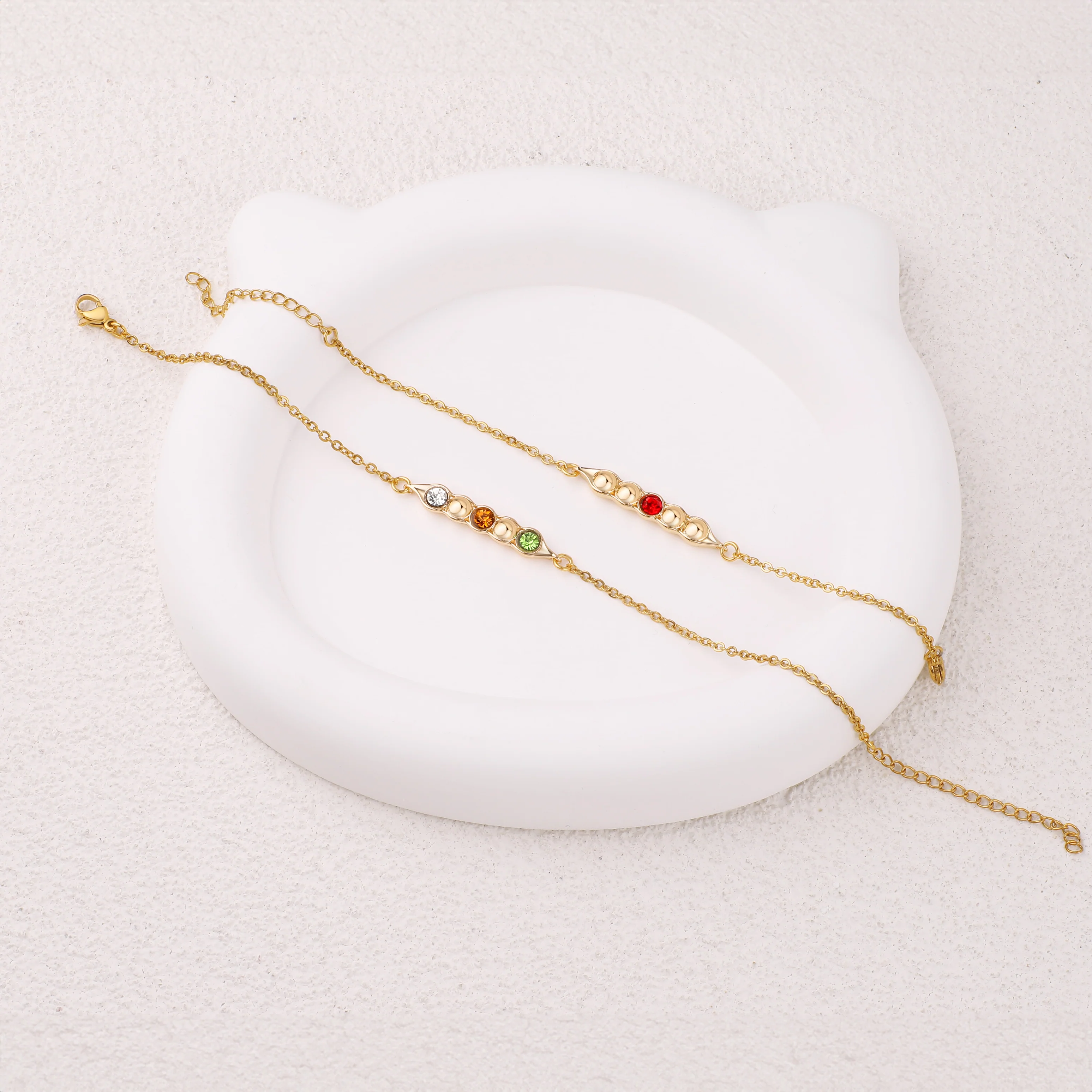 Peas in a Pod Birthstone Bracelet