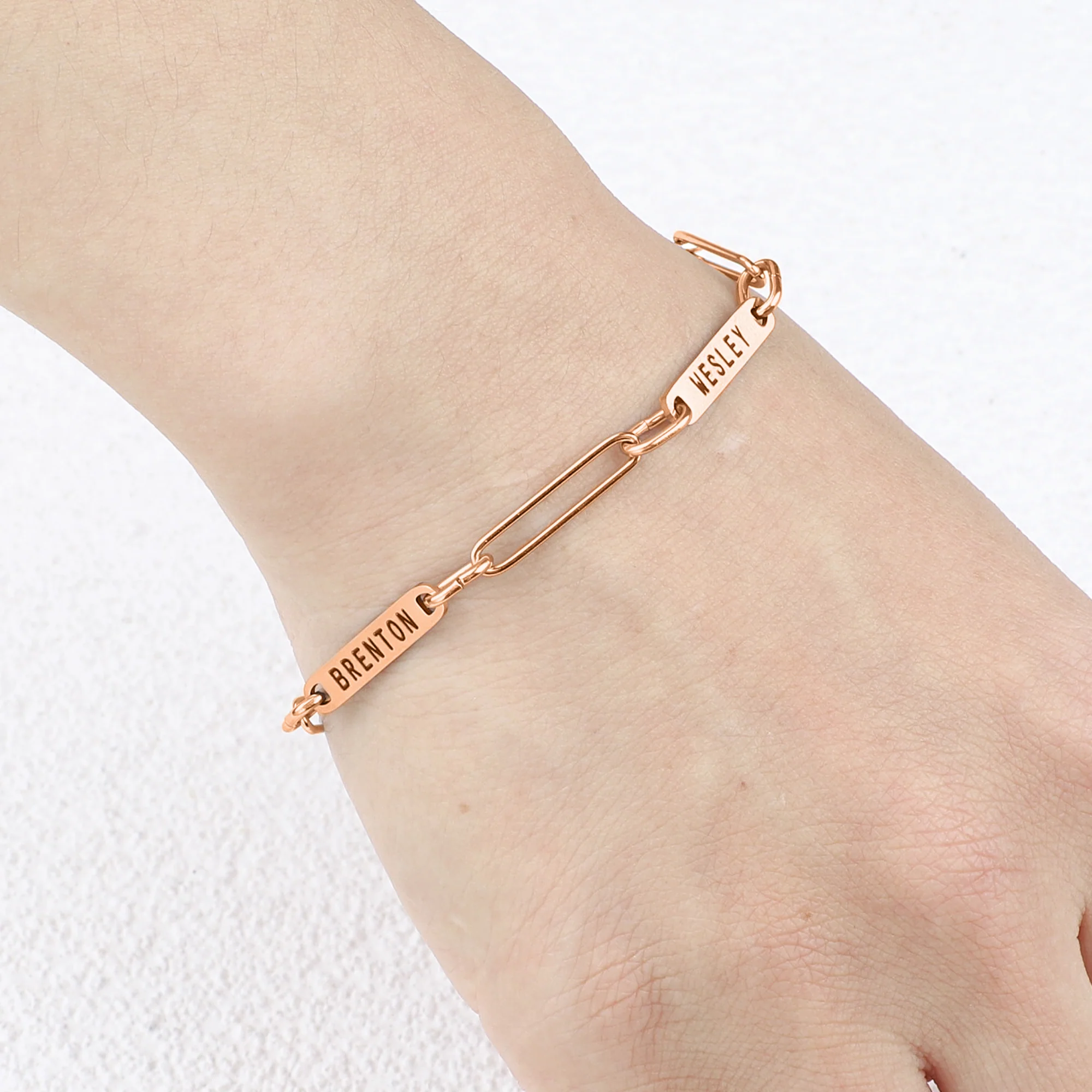 Personalized Paperclip Name Bracelet