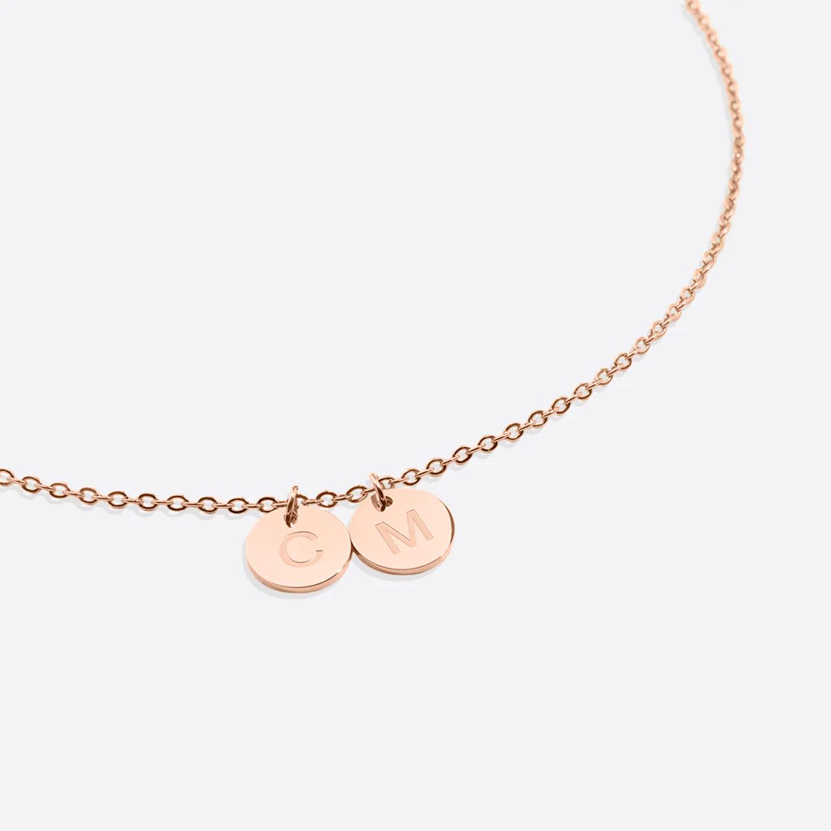 Dainty Disc Initial Necklace