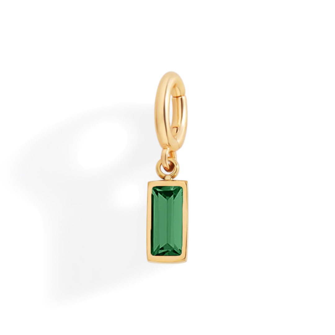 Dainty Baguette Birthstone Charm