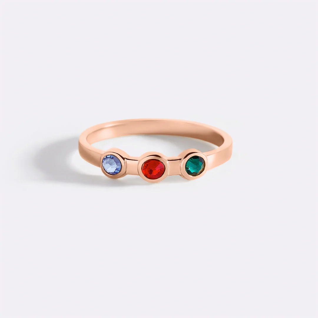 Dainty 3 Birthstone Ring