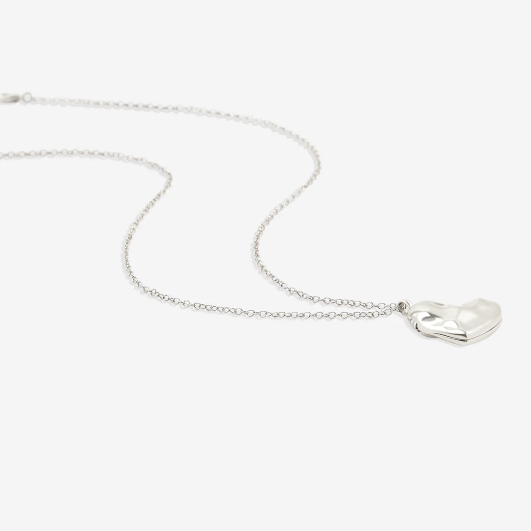 Handmade Hammered Heart Photo Locket Necklace