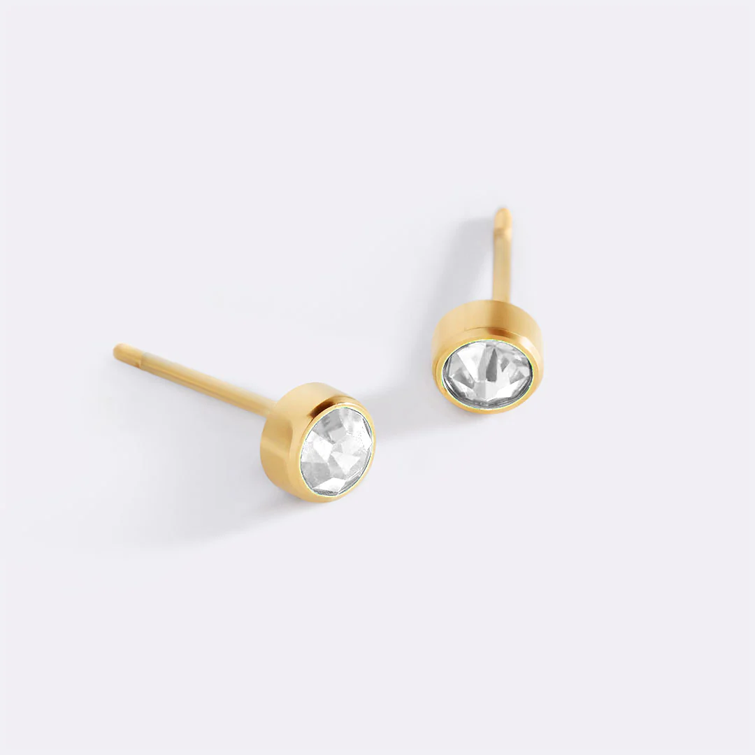 Birthstone Bezel Studs