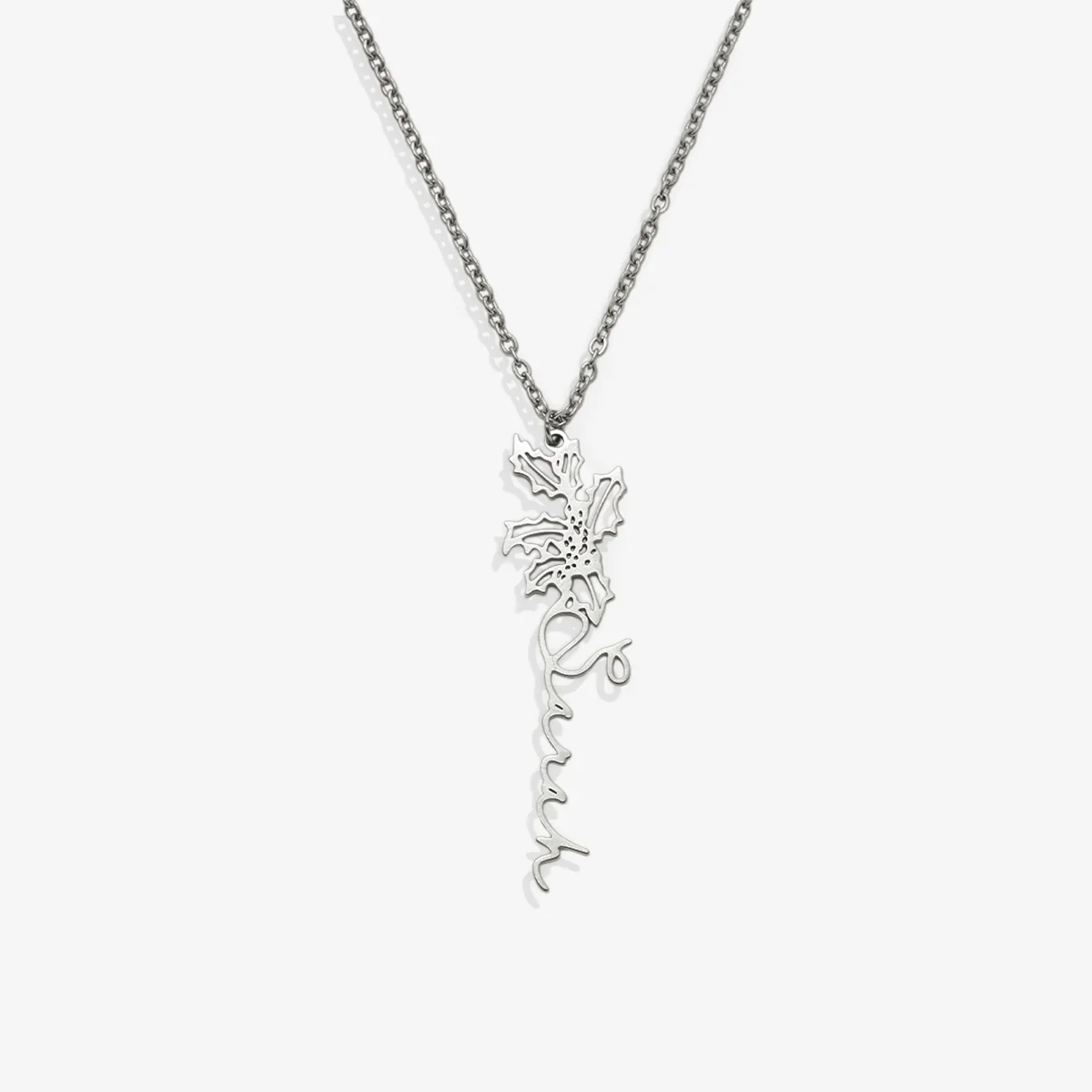 Birth Flower Name Necklace