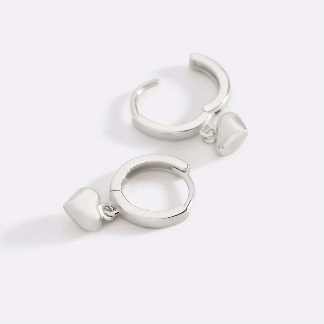 Dainty Heart Hoop Earrings
