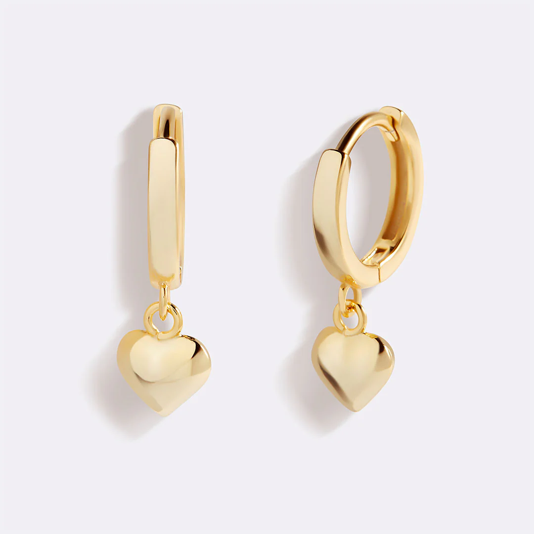 Dainty Heart Hoop Earrings