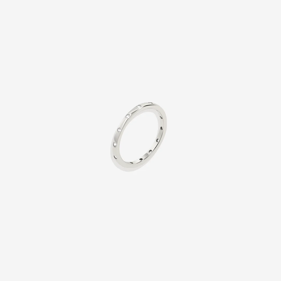 Bezel-Set Tiny Stacking Ring
