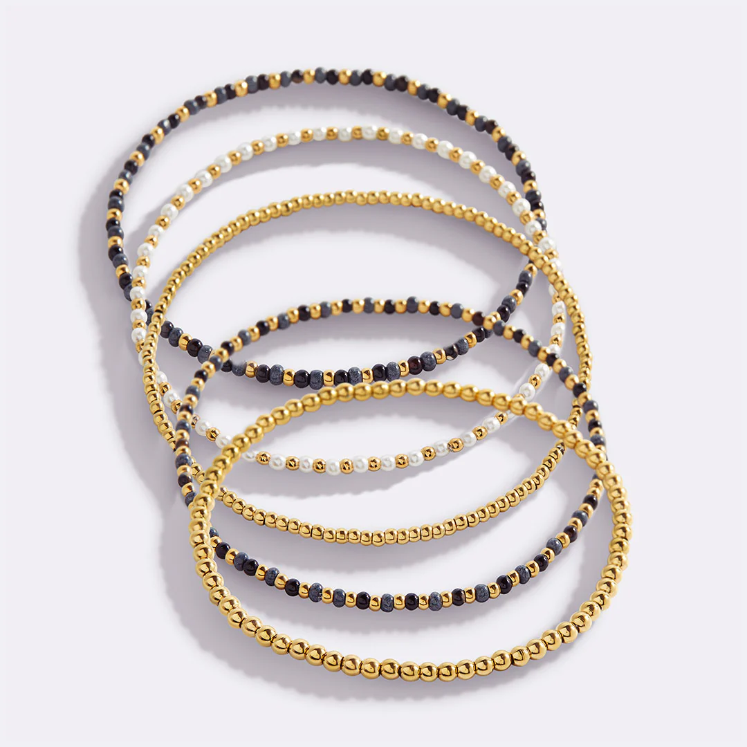 Weather the Storm Beaded Bracelet Stacking Set