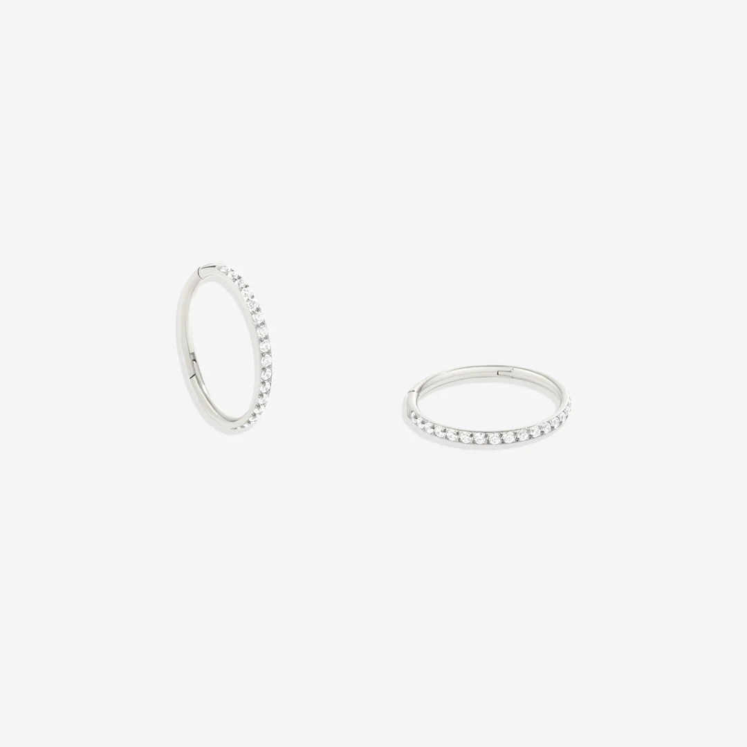 Eternity Crystal Cartilage Hoop Earrings | 16g