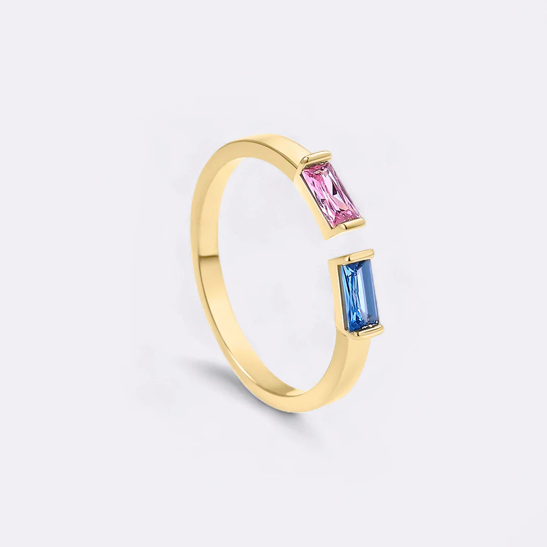 Adjustable Double Birthstone Ring