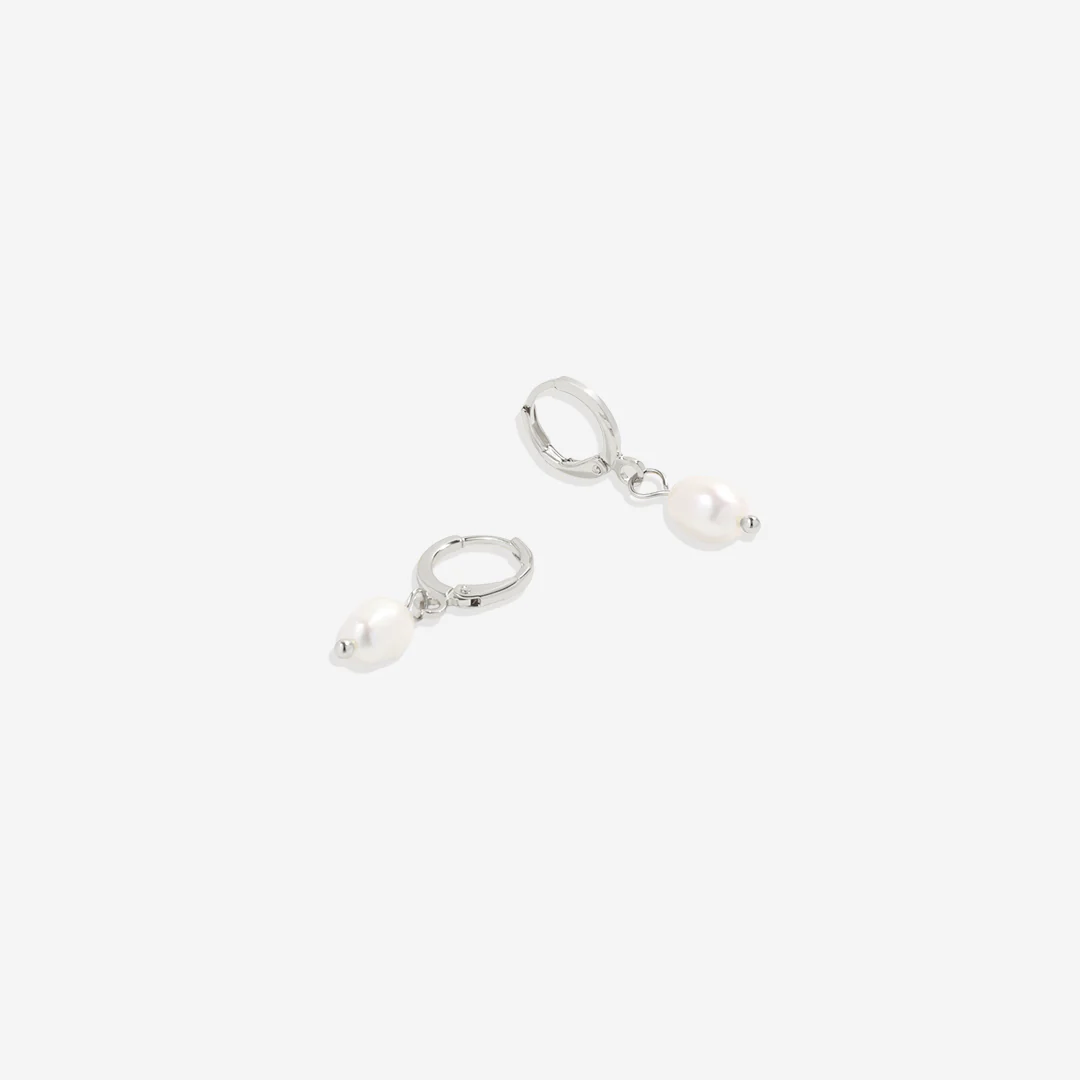 Freshwater Pearl Drop Huggie Earrings