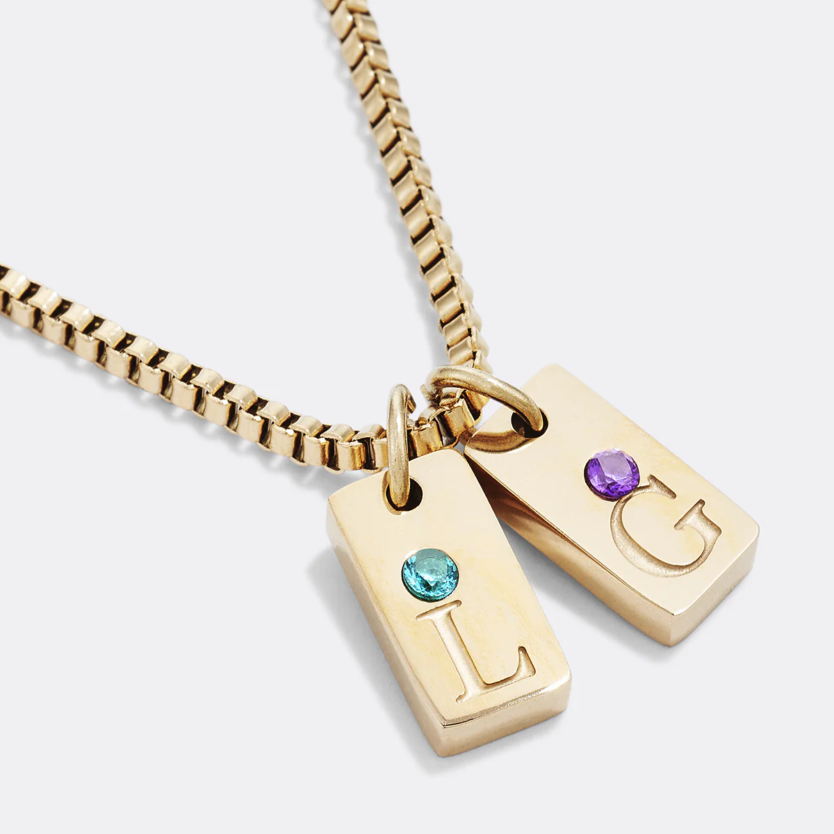 Dainty Pave Tag Initial Necklace