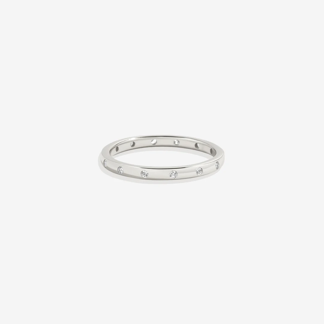 Bezel-Set Tiny Stacking Ring