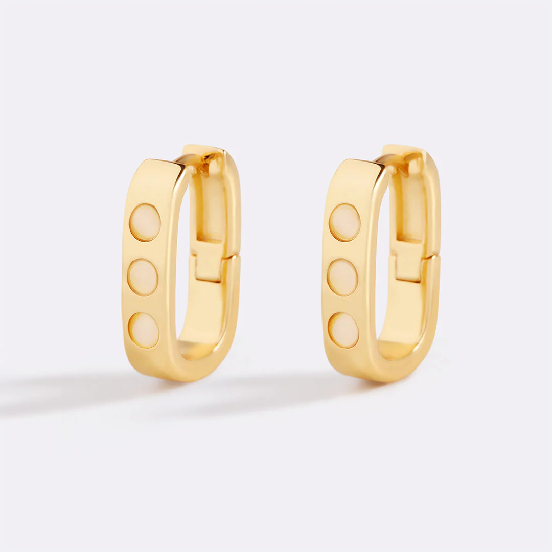 Pearl Block Statement Hoops