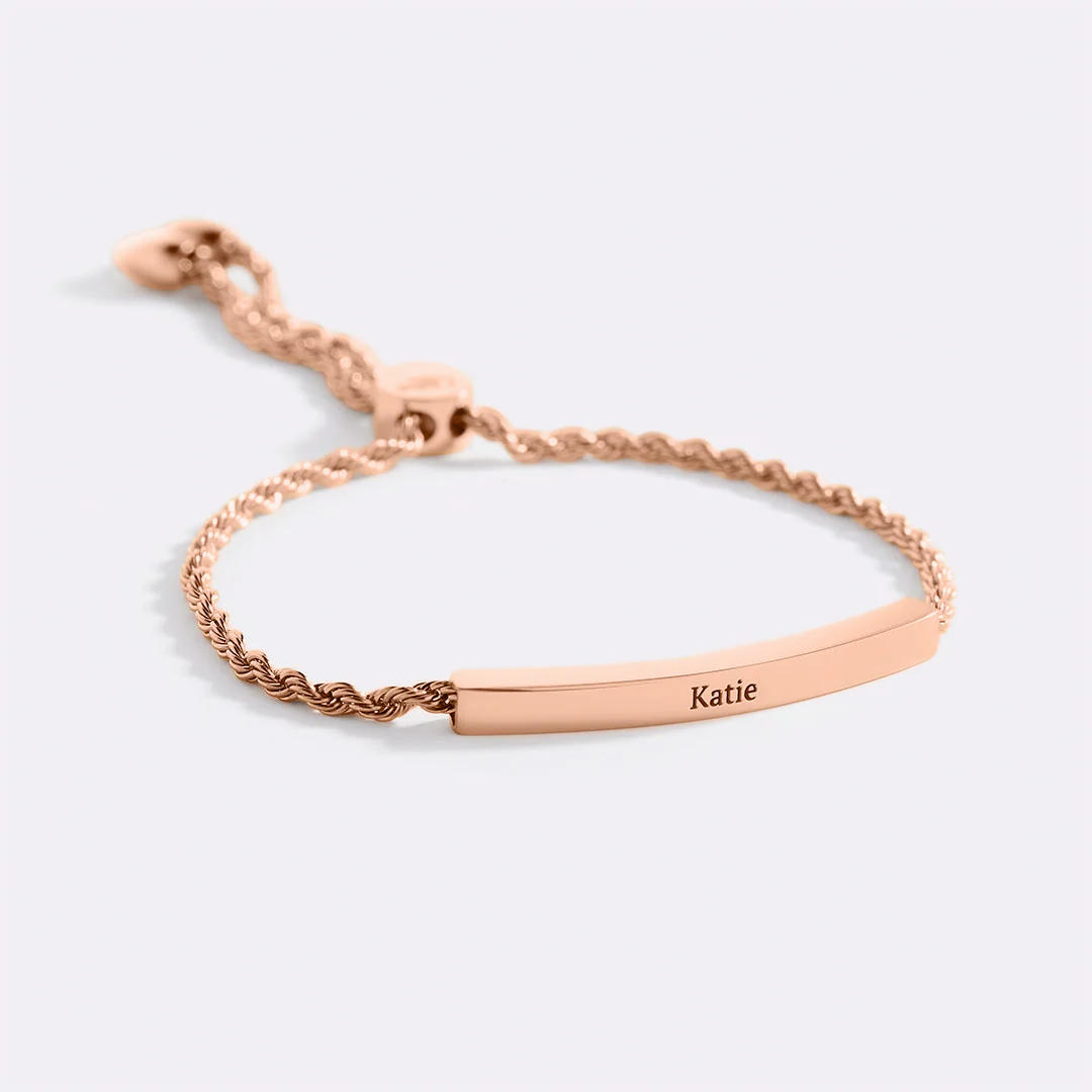 Personalized Bar Chain Bracelet