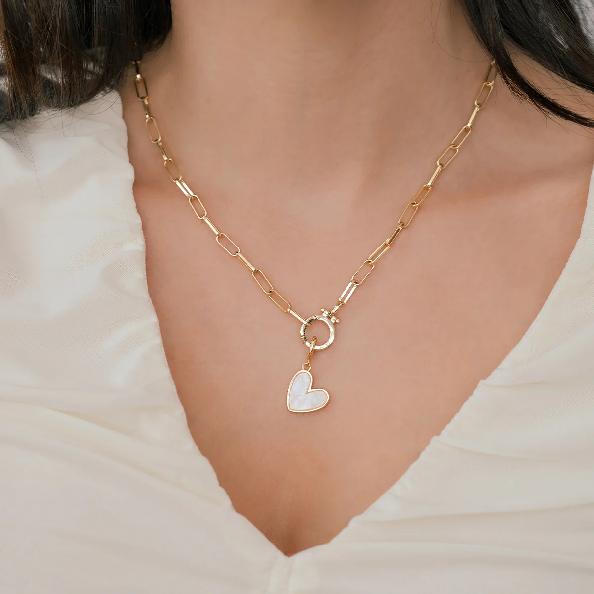 Natural Stone Heart Charm