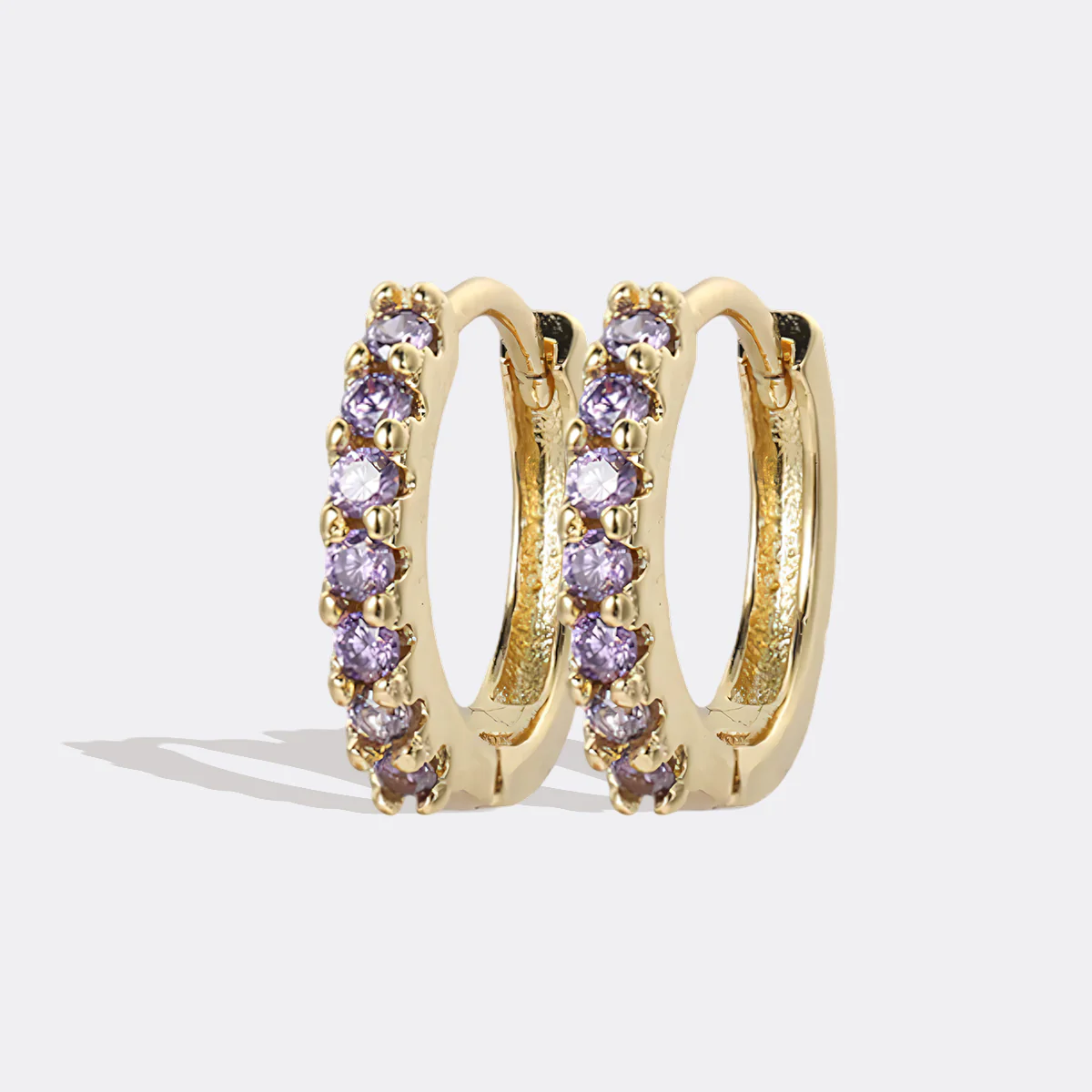 Gemstone Sleeper Huggie Hoop Earrings