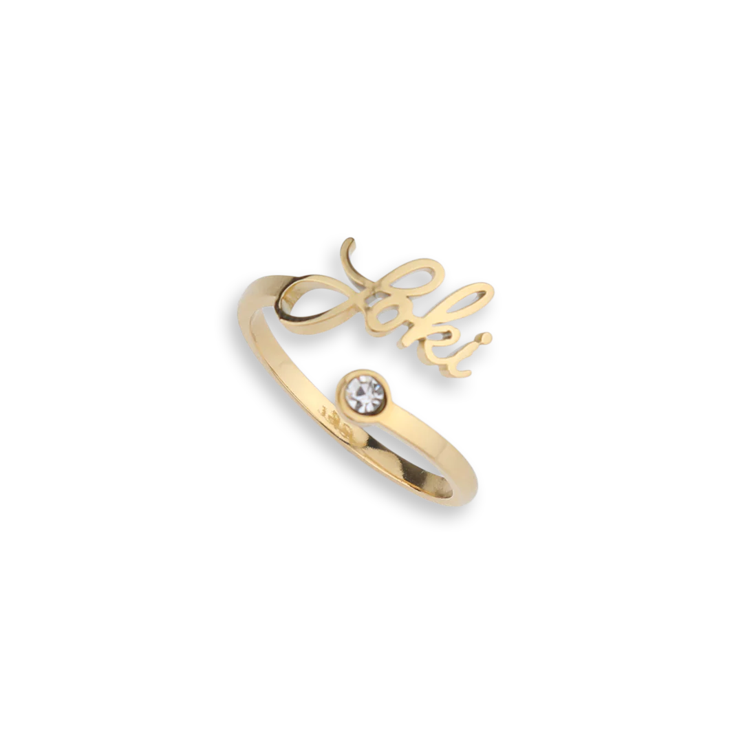 Custom Name Birthstone Ring