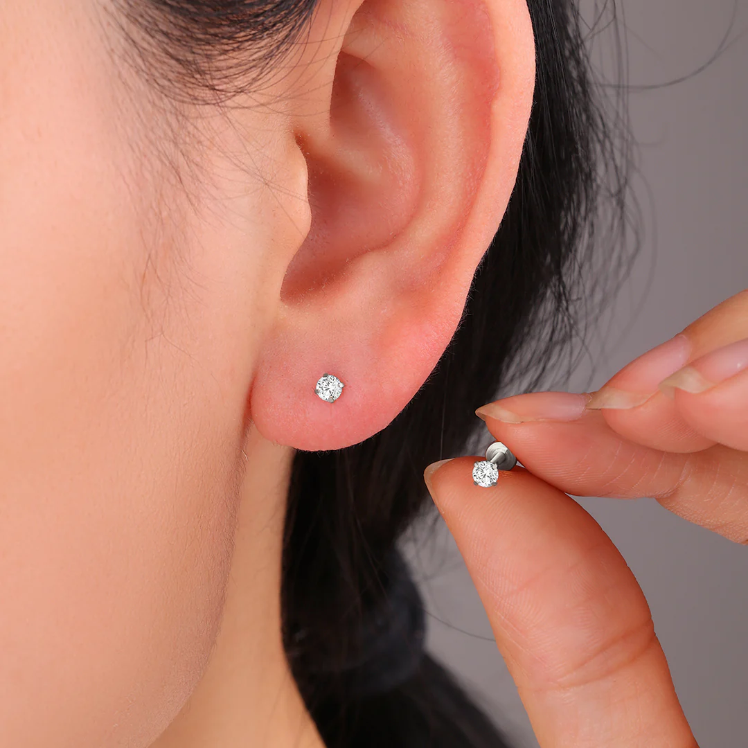 Crystal Sleeper Flatback Studs | 18g