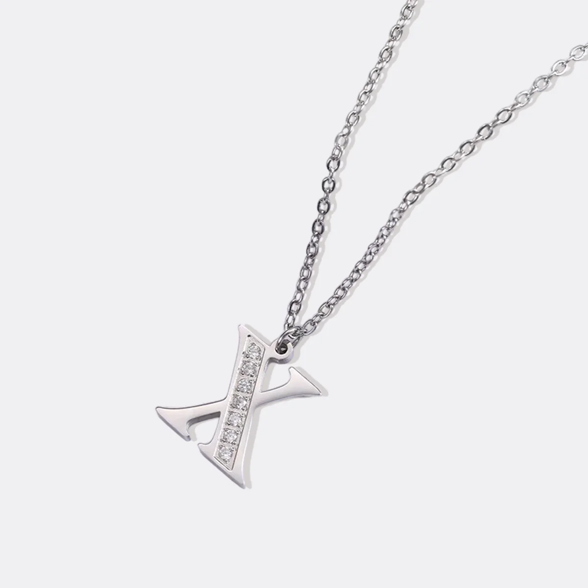 Crystal Accent Letter Satellite Necklace