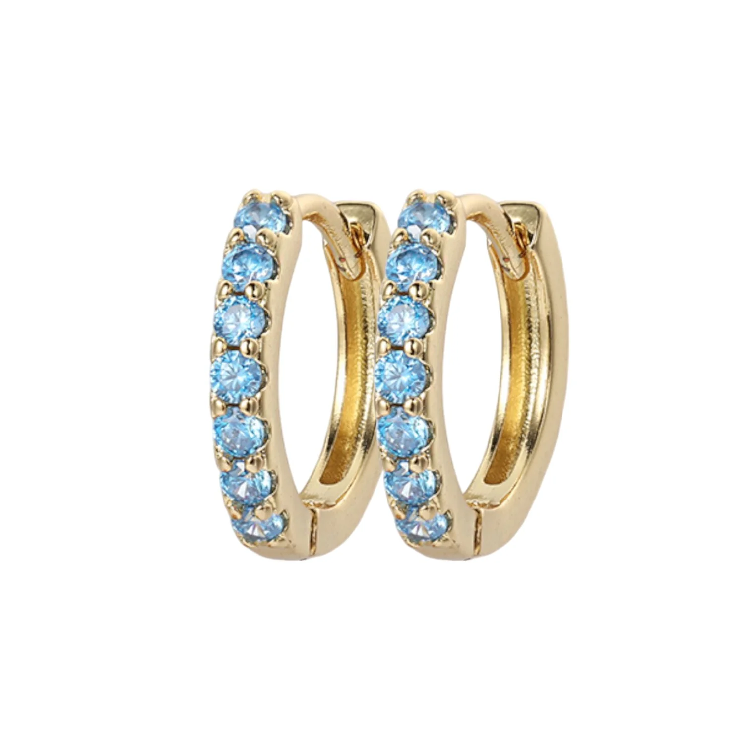 Gemstone Sleeper Huggie Hoop Earrings