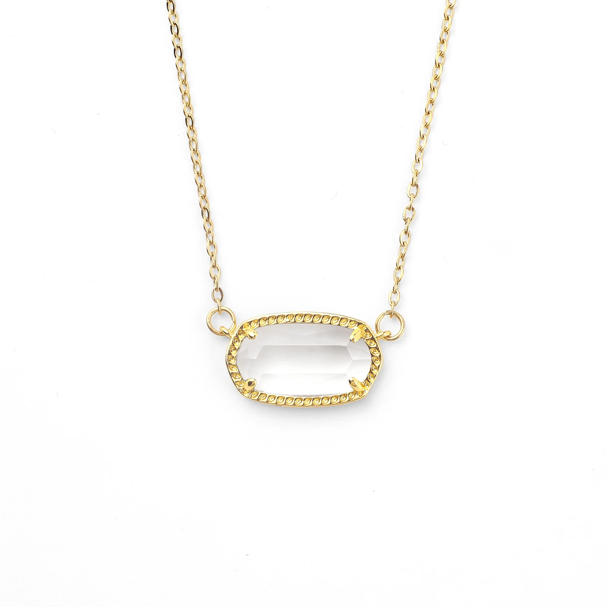 Oval Birthstone Pendant Necklace