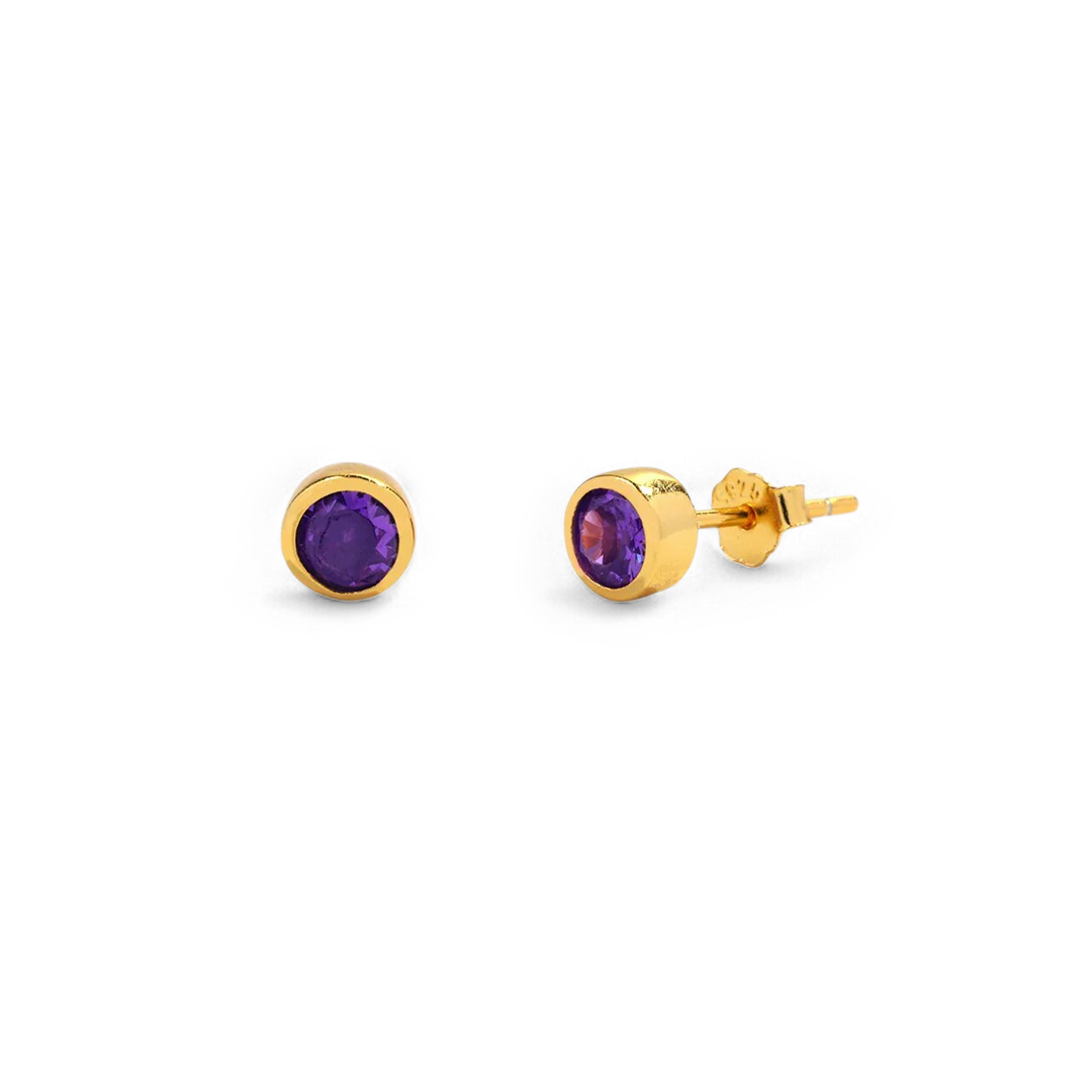 Birthstone Bezel Studs