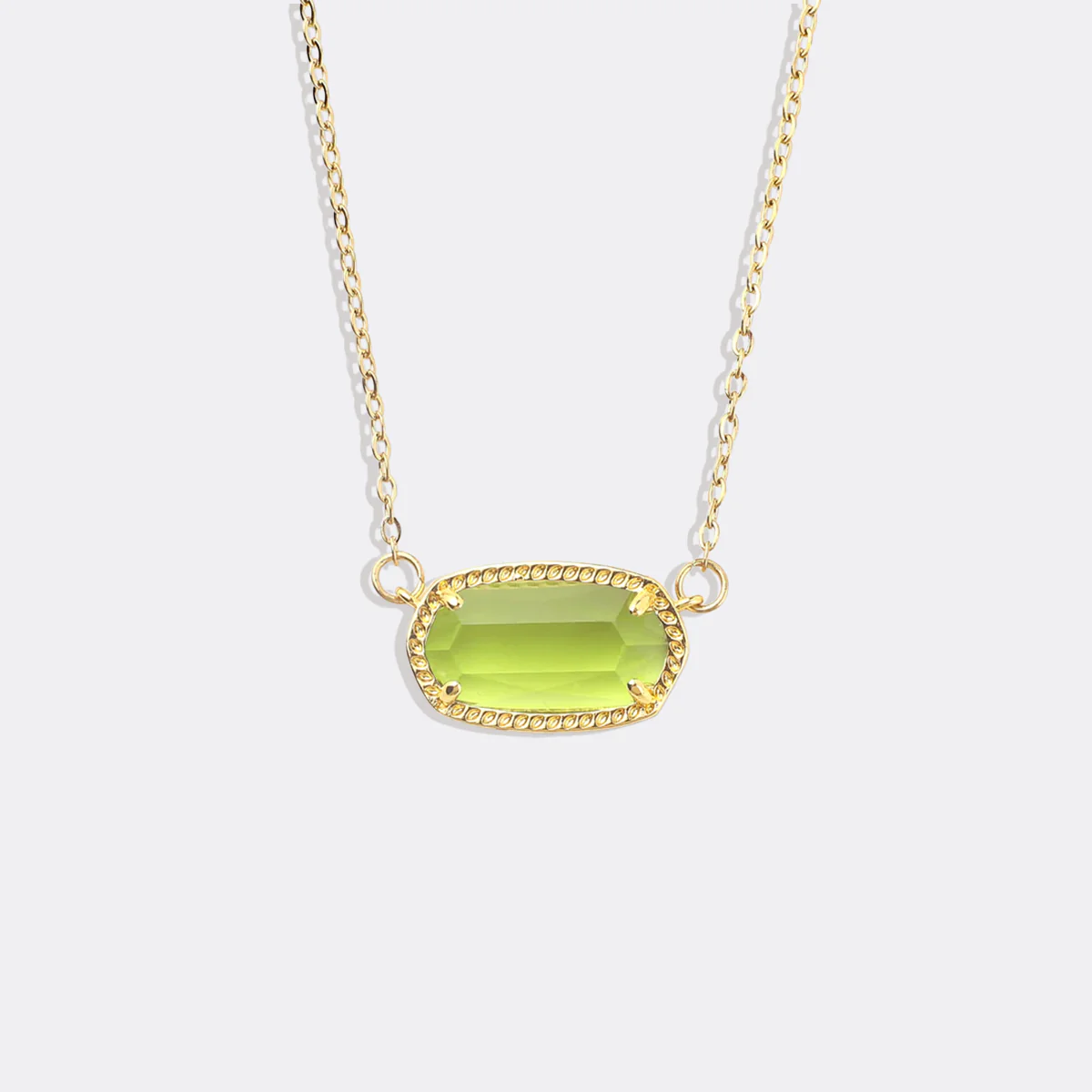 Oval Birthstone Pendant Necklace