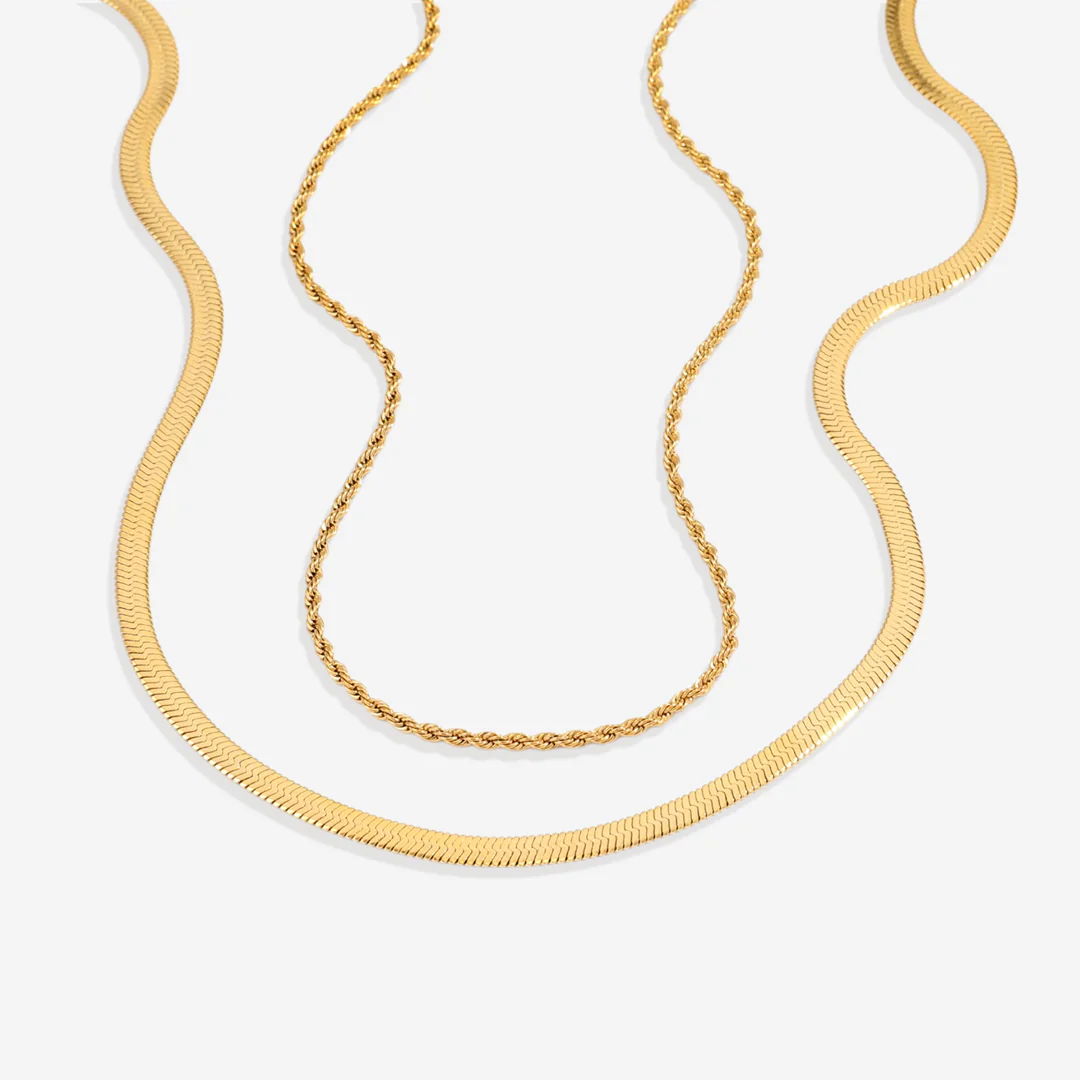 Herringbone & Rope Chain Set