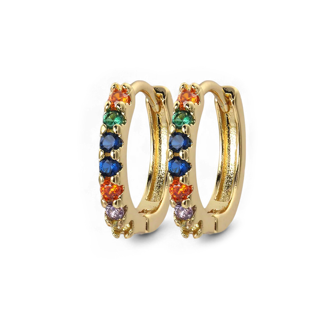 Gemstone Sleeper Huggie Hoop Earrings