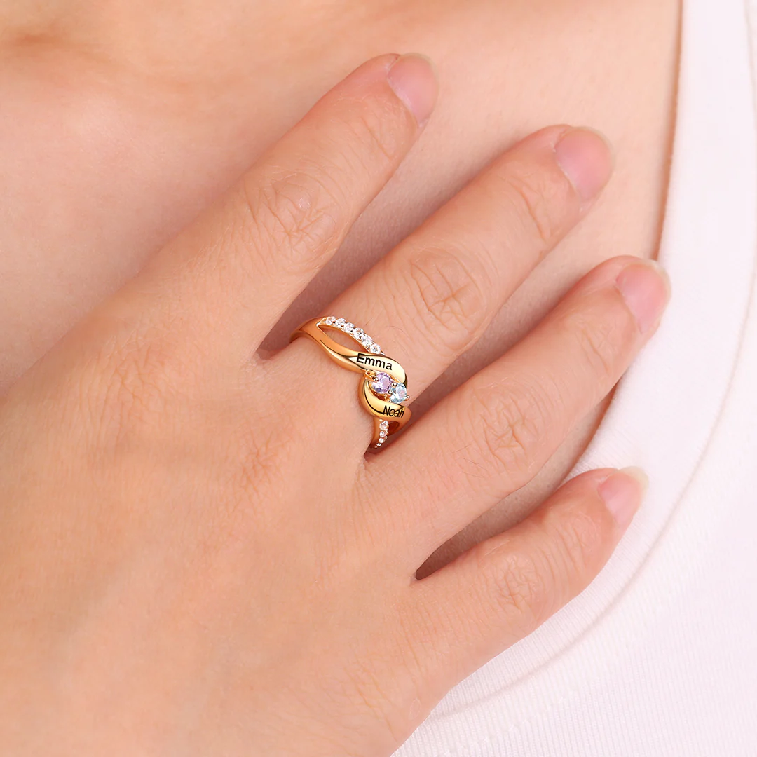 Forever Love Two Birthstone Ring