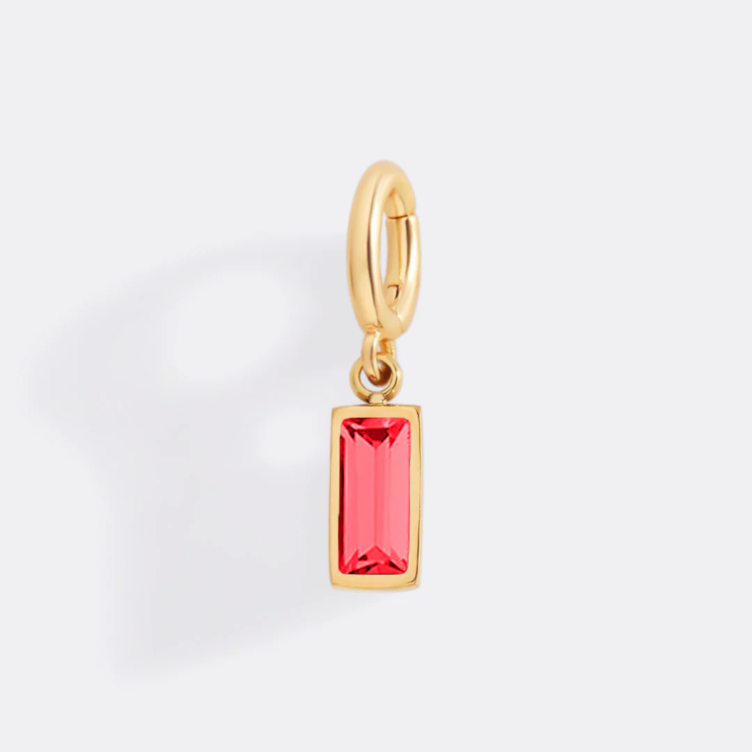Dainty Baguette Birthstone Charm