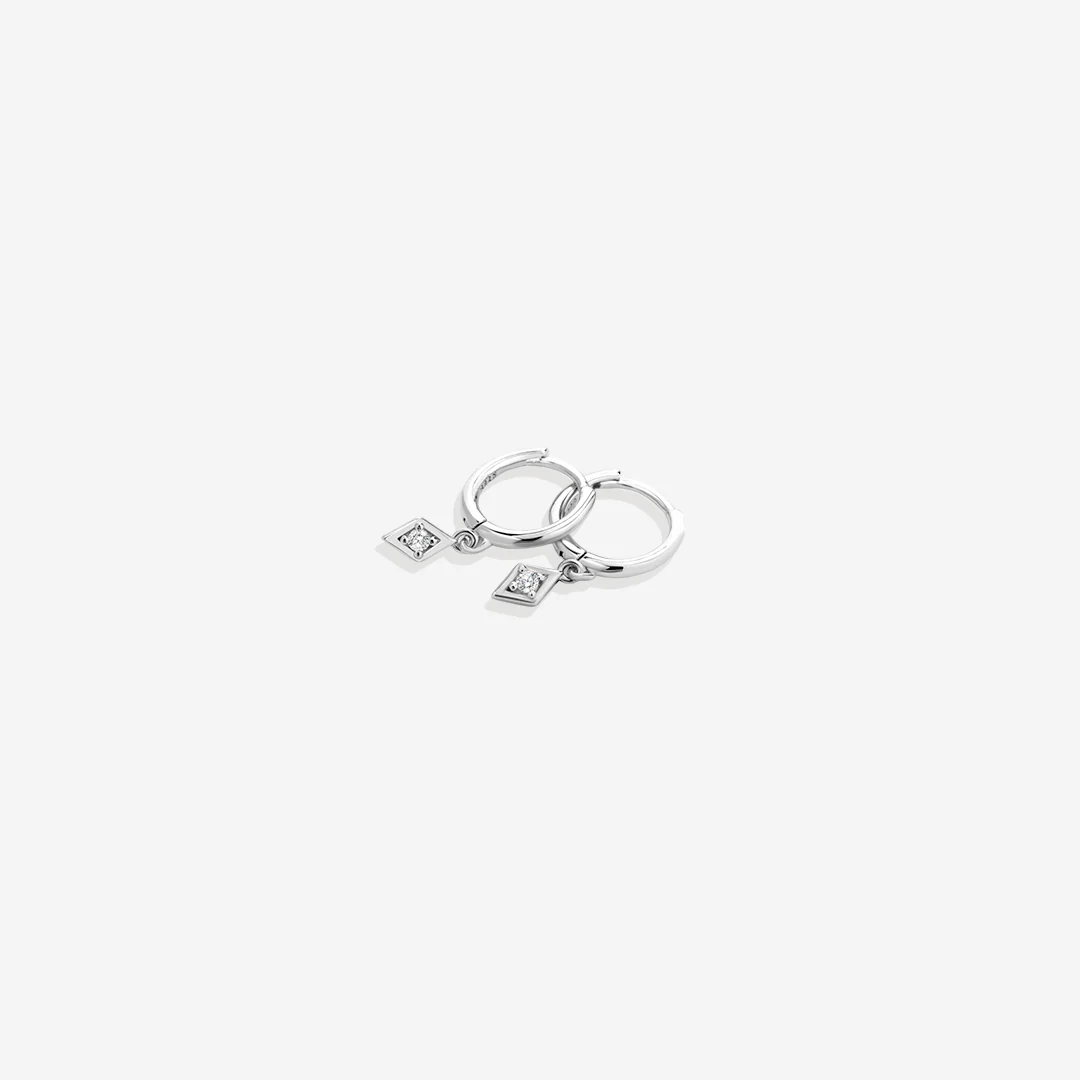 Dainty Diamond Charm Earrings