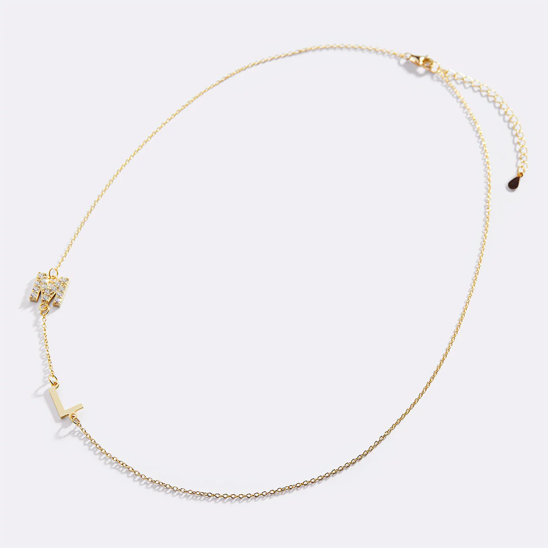 Custom Diamond & Gold 2 Initial Necklace