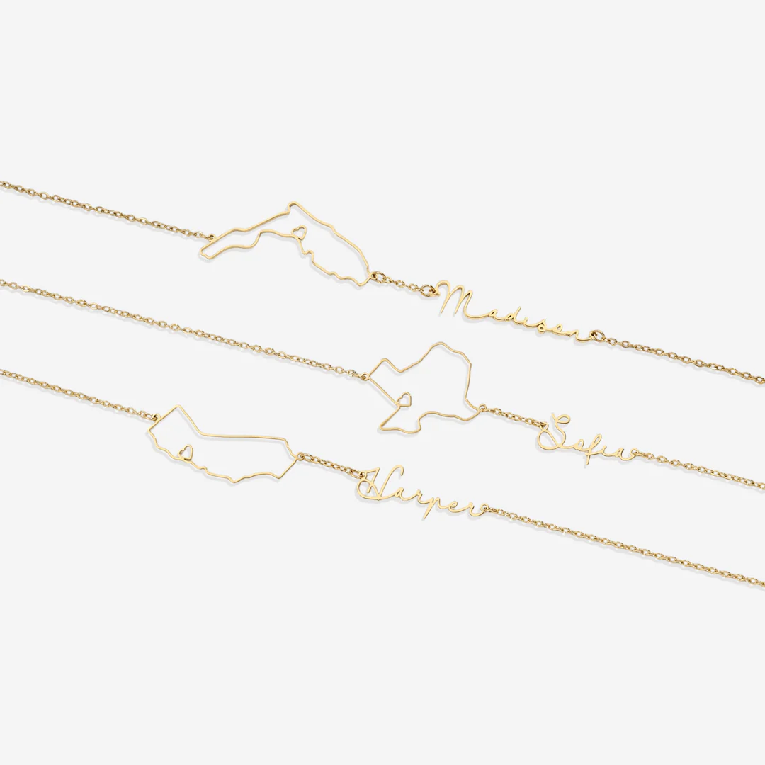 State Pride Name Necklace