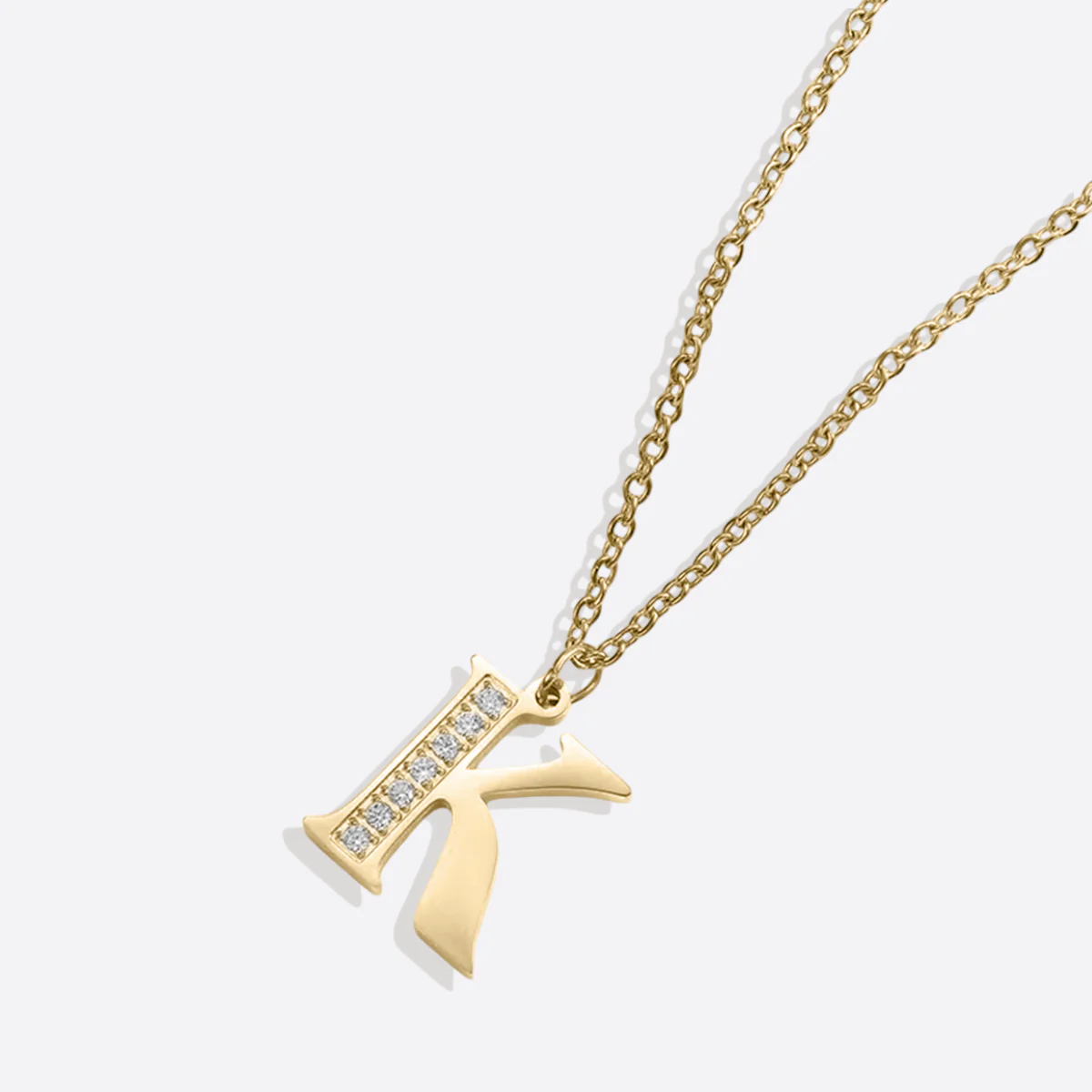 Crystal Accent Letter Satellite Necklace