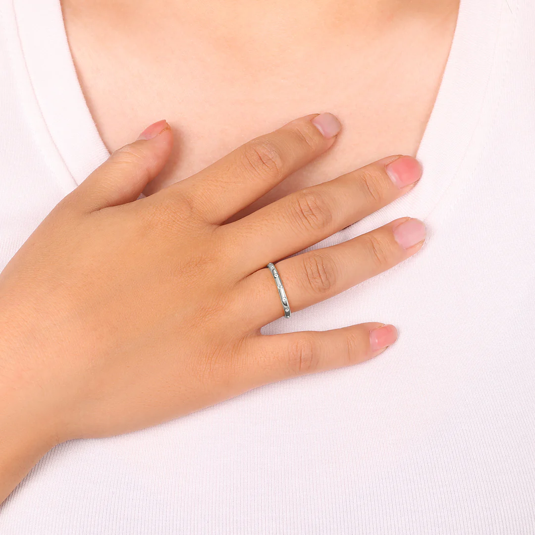 Bezel-Set Tiny Stacking Ring