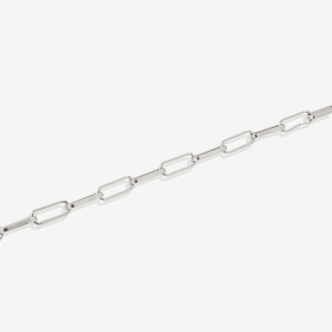 Mint Paperclip Necklace with Pave Initial Charm