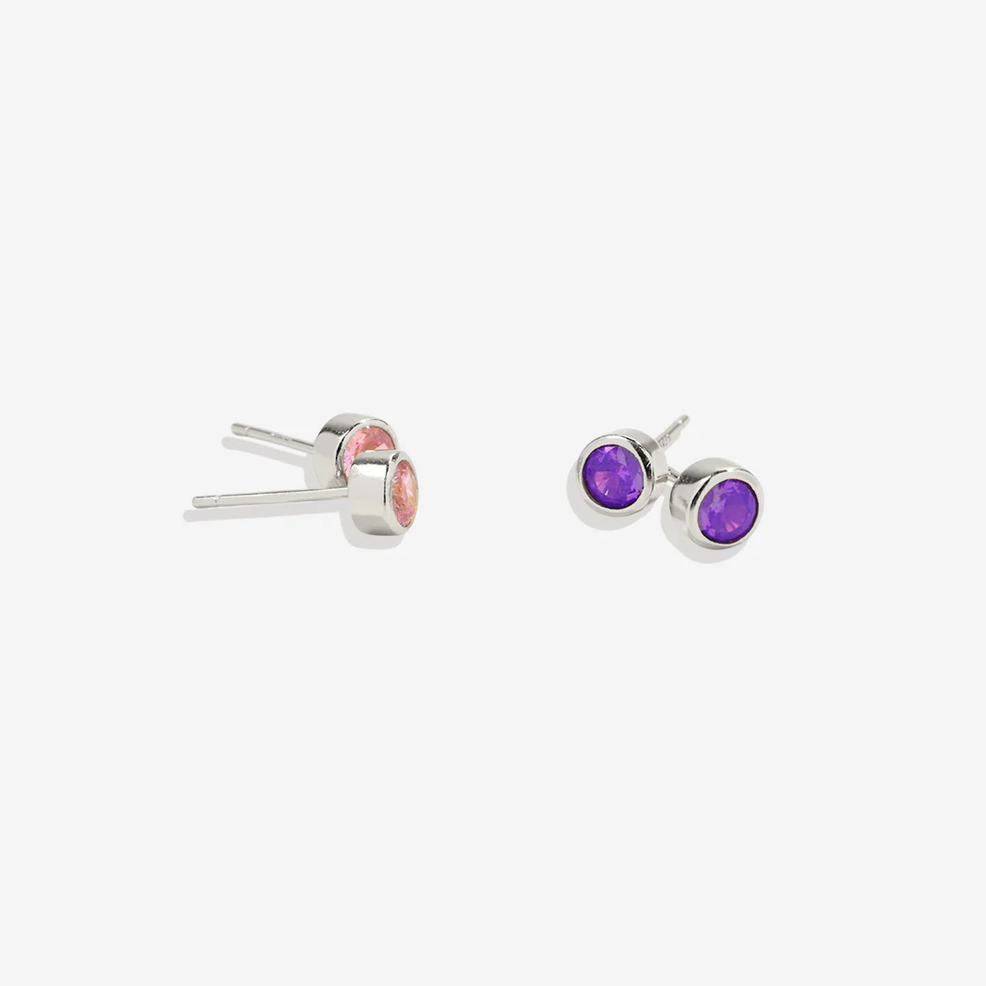 Birthstone Bezel Studs