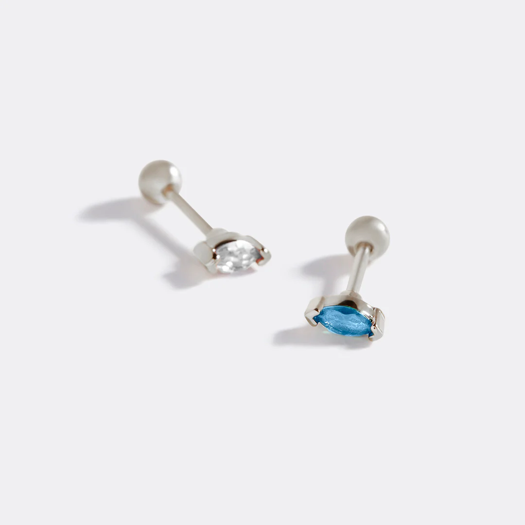 Marquis Gemstone Sleeper Stud Earrings